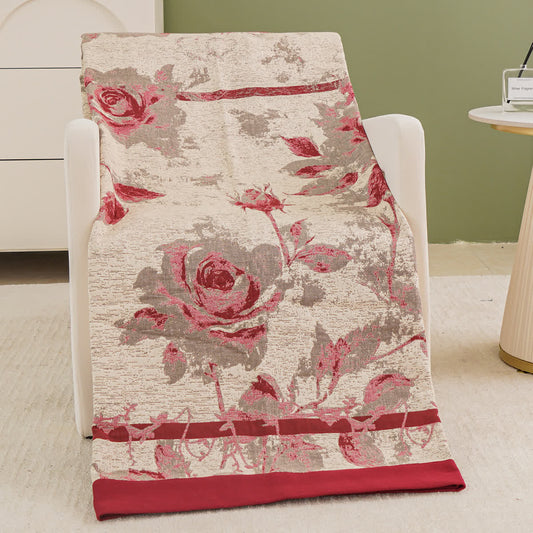 Kuschelige Decke aus Baumwollgaze mit Rosenmuster
