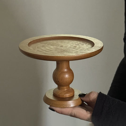 Runder Tortenständer aus Holz für den Tisch