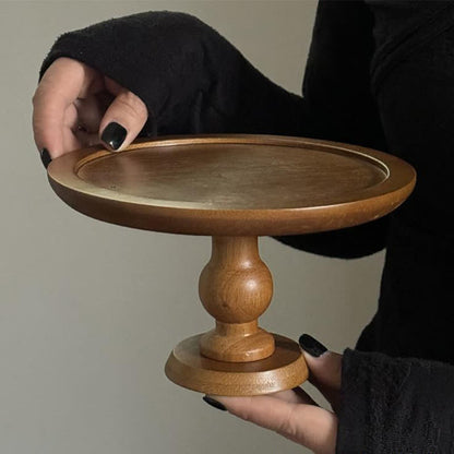 Runder Tortenständer aus Holz für den Tisch