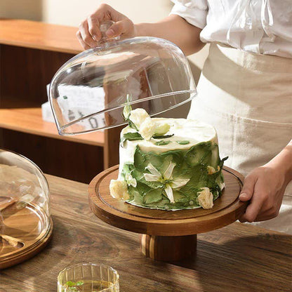 Transparentes Ständertablett aus Holz, Dessertteller