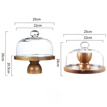 Transparentes Ständertablett aus Holz, Dessertteller