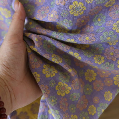 Jacquard-Pyjama-Set aus Baumwolle mit blühenden Blumen