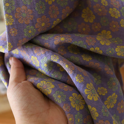 Jacquard-Pyjama-Set aus Baumwolle mit blühenden Blumen