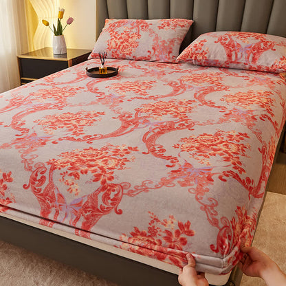 Spannbettlaken aus weichem Flanell mit Retro-Blumenmuster