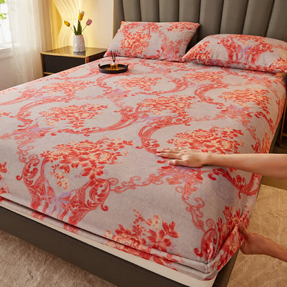 Spannbettlaken aus weichem Flanell mit Retro-Blumenmuster