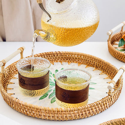 Rattan-gewebtes Tablett, Snack-Aufbewahrungskorb