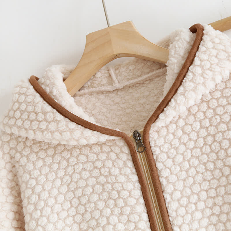 Warmes Fleece-Pyjama-Set mit Kapuze