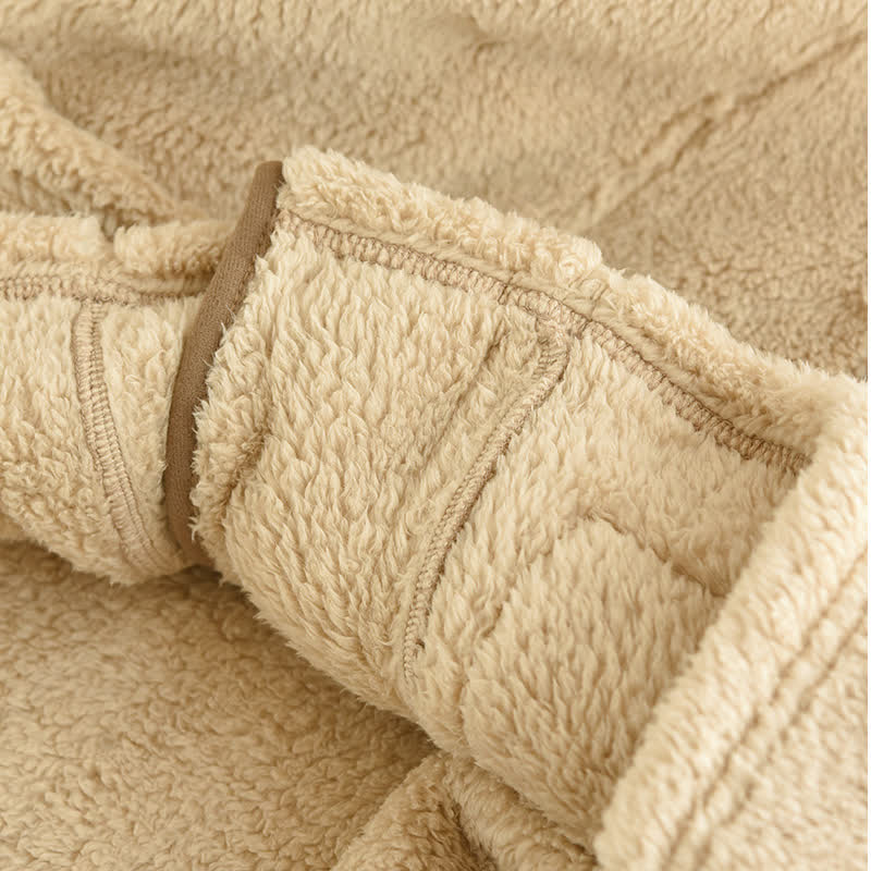 Einfaches, einfarbiges Fleece-Pyjama-Set für Paare