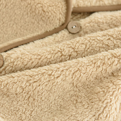 Einfaches, einfarbiges Fleece-Pyjama-Set für Paare