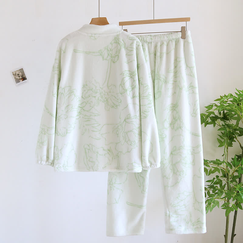 Rural Lotus – Warmes Flanell-Pyjama-Set