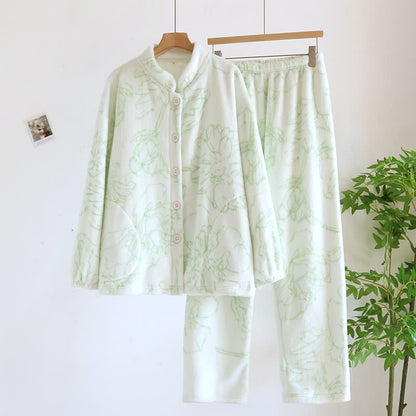 Rural Lotus – Warmes Flanell-Pyjama-Set