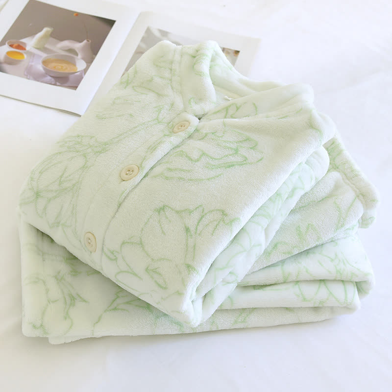 Rural Lotus – Warmes Flanell-Pyjama-Set