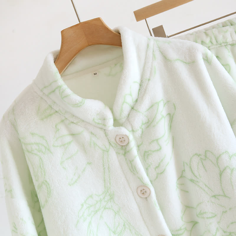 Rural Lotus – Warmes Flanell-Pyjama-Set