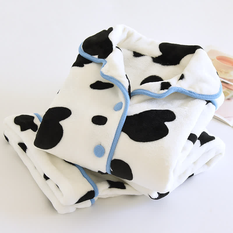 Niedliches, warmes Flanell-Pyjama-Set