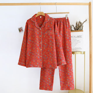 Nachtwäsche-Set aus Baumwolle mit Rosenblüten-Revers