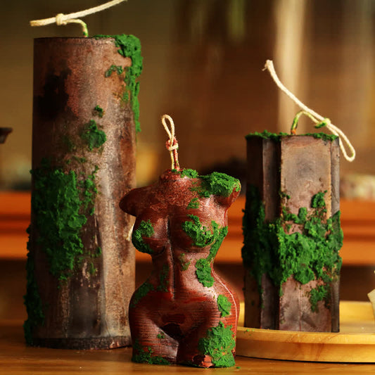 Green Hills & Moss Art Ornament Duftkerze
