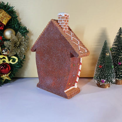 Leuchtendes Lebkuchenhaus-Ornament für Weihnachten