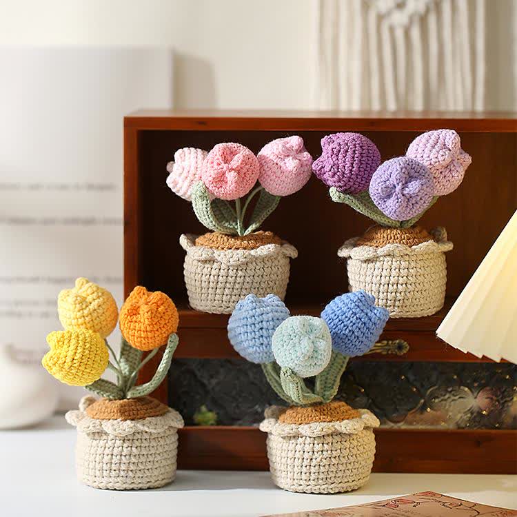 Gewebtes pastorales Tulpen-Topfornament