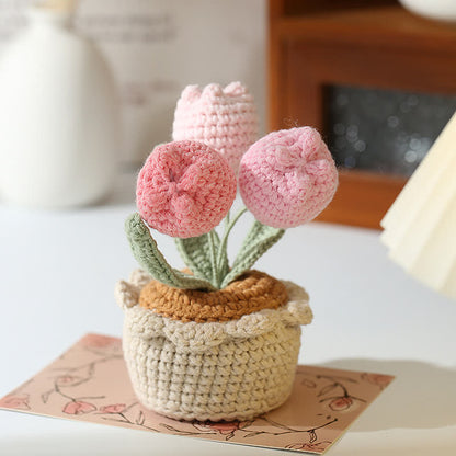 Gewebtes pastorales Tulpen-Topfornament
