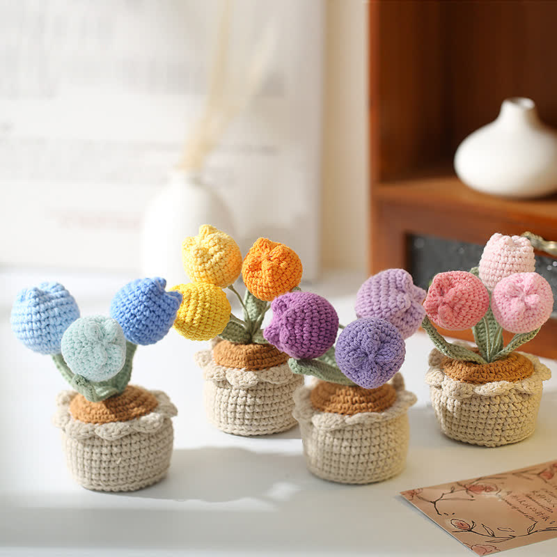 Gewebtes pastorales Tulpen-Topfornament