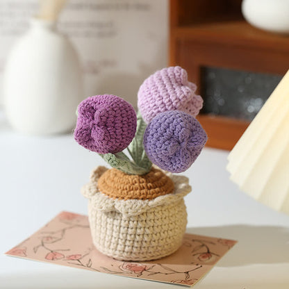 Gewebtes pastorales Tulpen-Topfornament