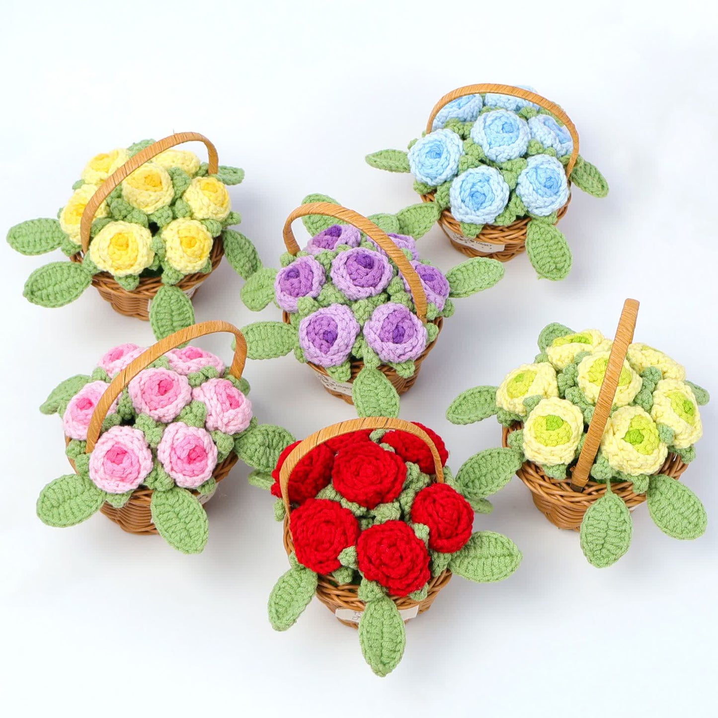Geflochtenes Rosenblumenkorb-Ornament