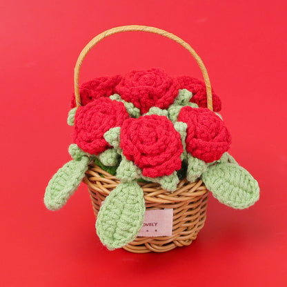 Geflochtenes Rosenblumenkorb-Ornament