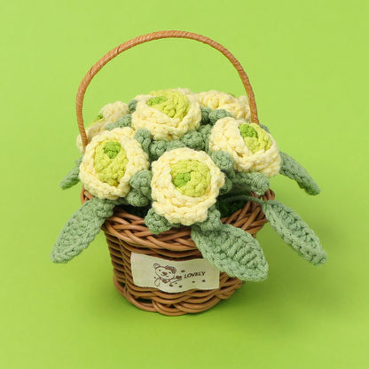 Geflochtenes Rosenblumenkorb-Ornament