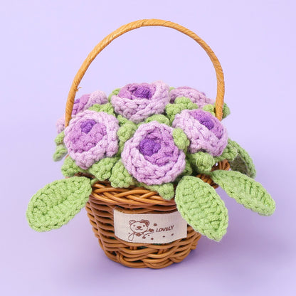 Geflochtenes Rosenblumenkorb-Ornament