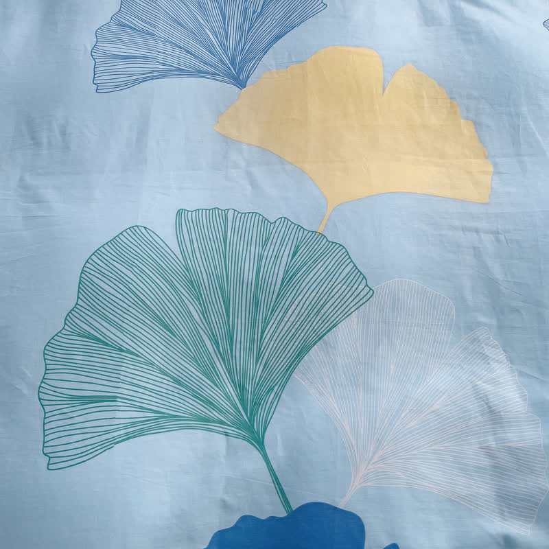 Weiches Bettwäscheset mit Ginkgoblättern (4-teilig)