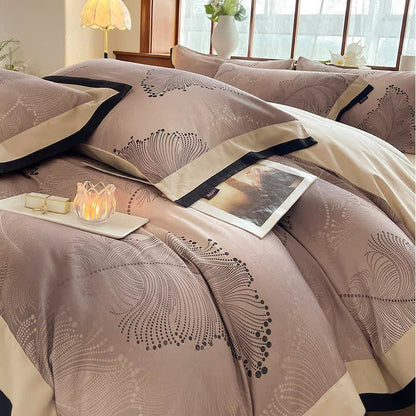 Luxuriöses Bettwäscheset aus gebürsteter Baumwolle mit Blumenmuster (4-teilig)