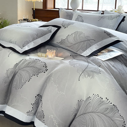 Luxuriöses Bettwäscheset aus gebürsteter Baumwolle mit Blumenmuster (4-teilig)