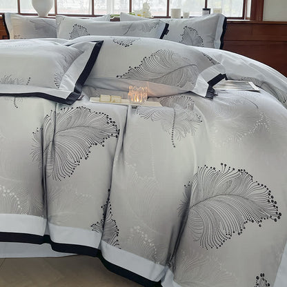 Luxuriöses Bettwäscheset aus gebürsteter Baumwolle mit Blumenmuster (4-teilig)