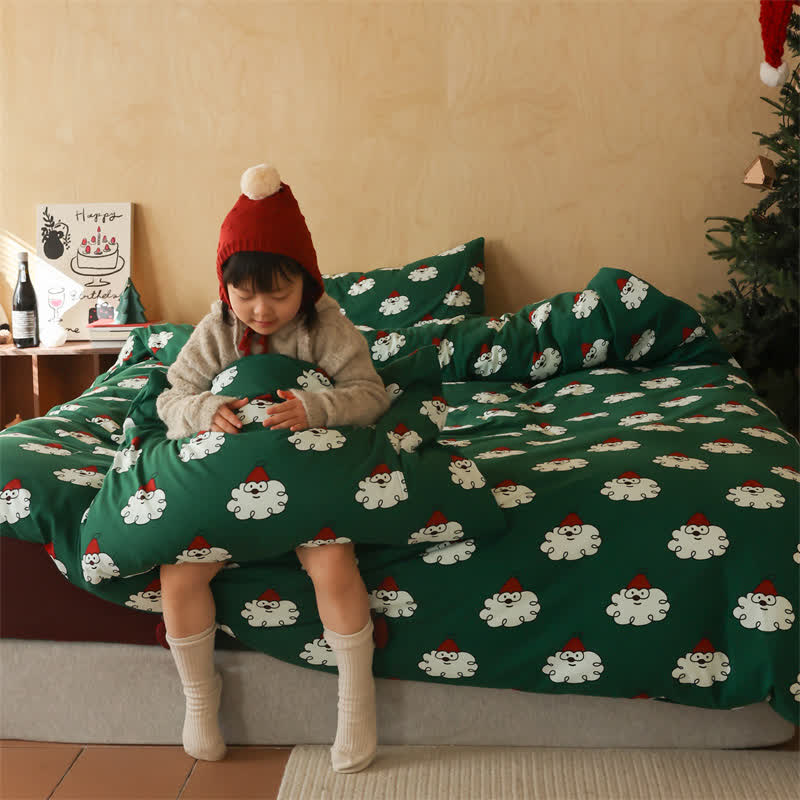 Weihnachts-Bettwäscheset aus weicher Baumwolle (4-teilig)