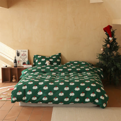 Weihnachts-Bettwäscheset aus weicher Baumwolle (4-teilig)