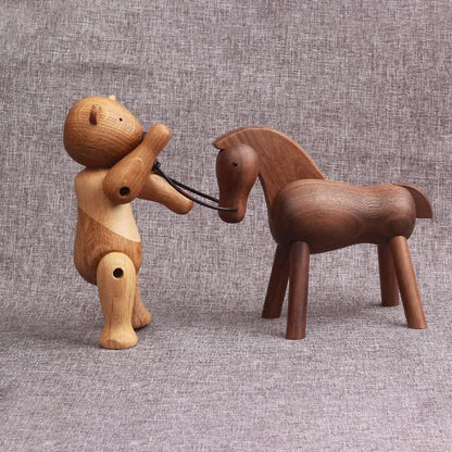 Bewegliches Puppenbär-Ornament aus Holz