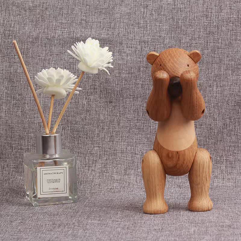 Bewegliches Puppenbär-Ornament aus Holz