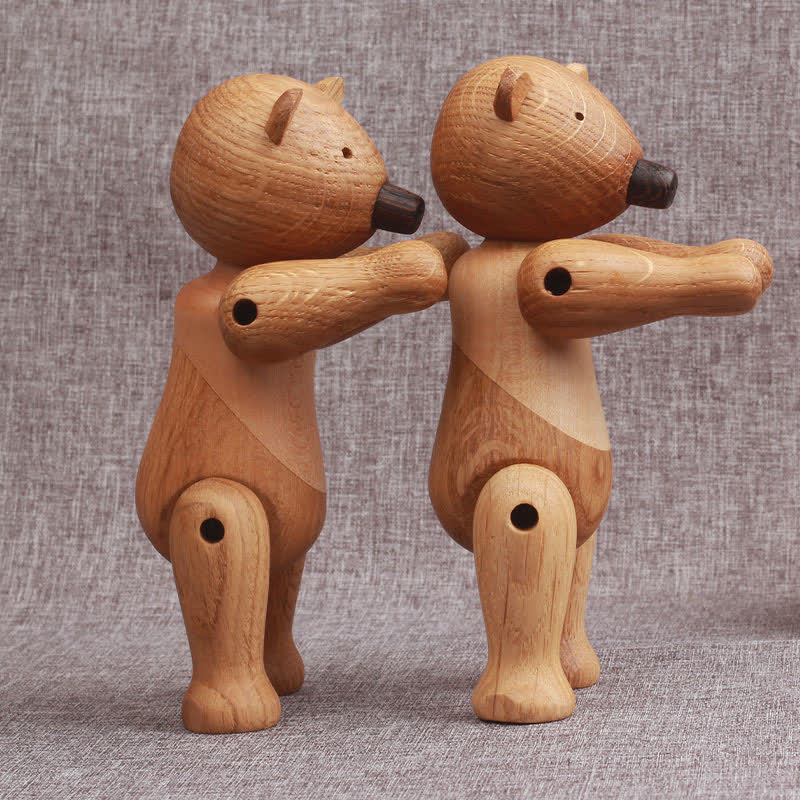 Bewegliches Puppenbär-Ornament aus Holz