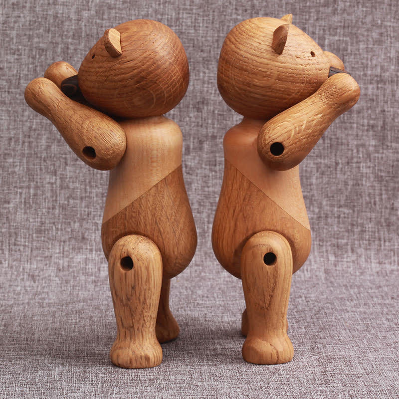 Bewegliches Puppenbär-Ornament aus Holz