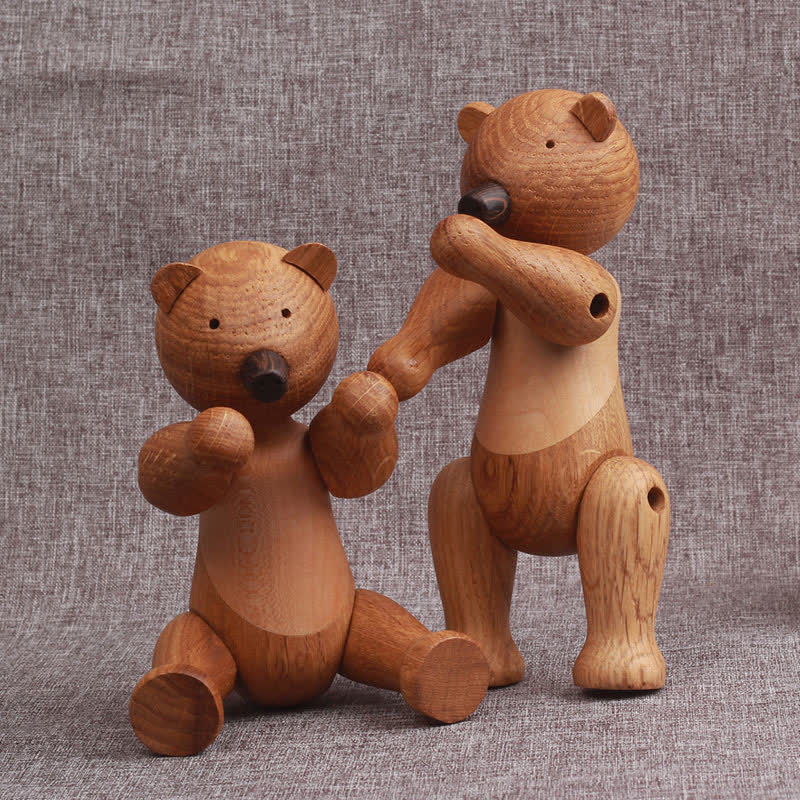 Bewegliches Puppenbär-Ornament aus Holz