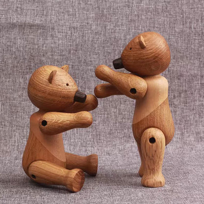 Bewegliches Puppenbär-Ornament aus Holz