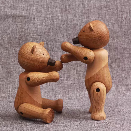 Bewegliches Puppenbär-Ornament aus Holz