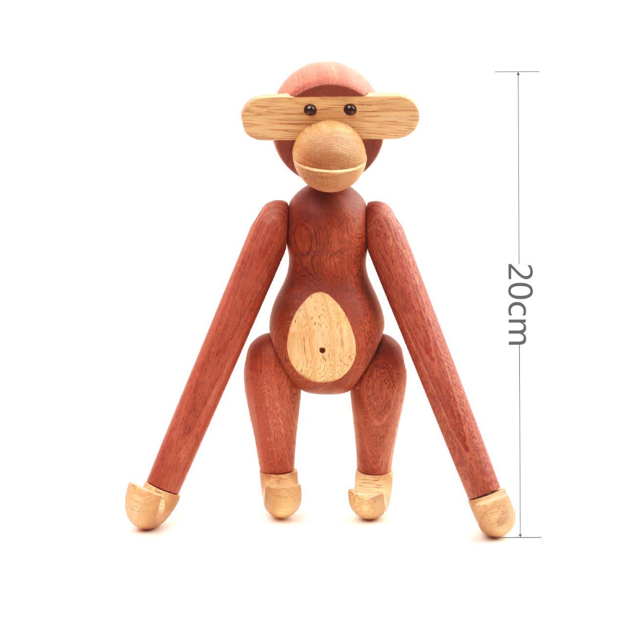 Bewegliches Puppen-Affen-Ornament aus Massivholz