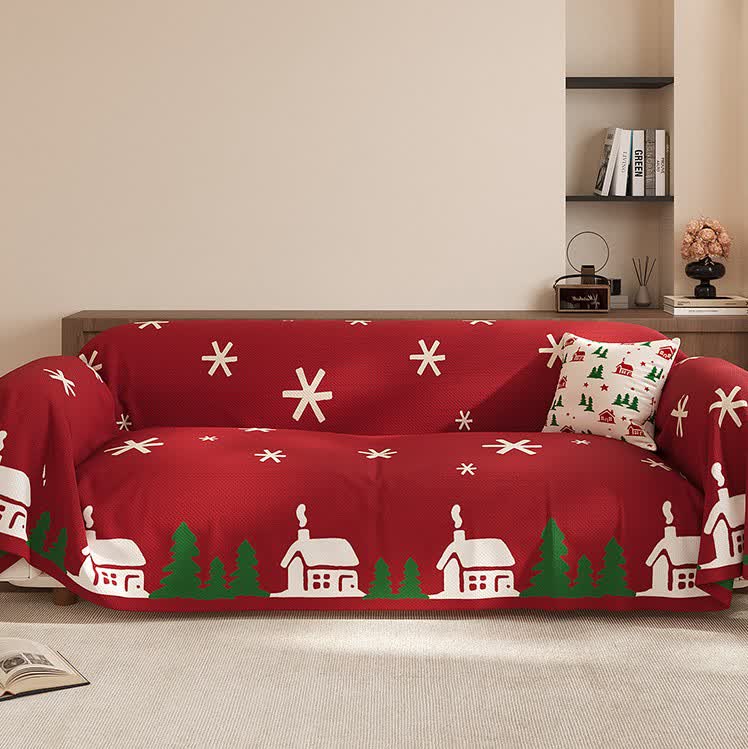 Weihnachtlicher, festlicher, weicher, rutschfester Sofabezug