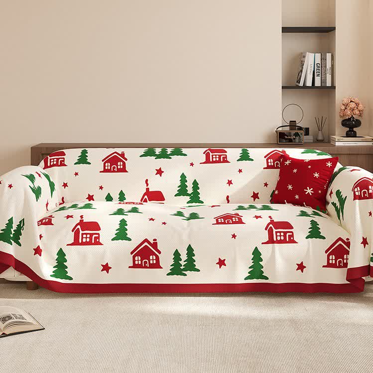Weihnachtlicher, festlicher, weicher, rutschfester Sofabezug