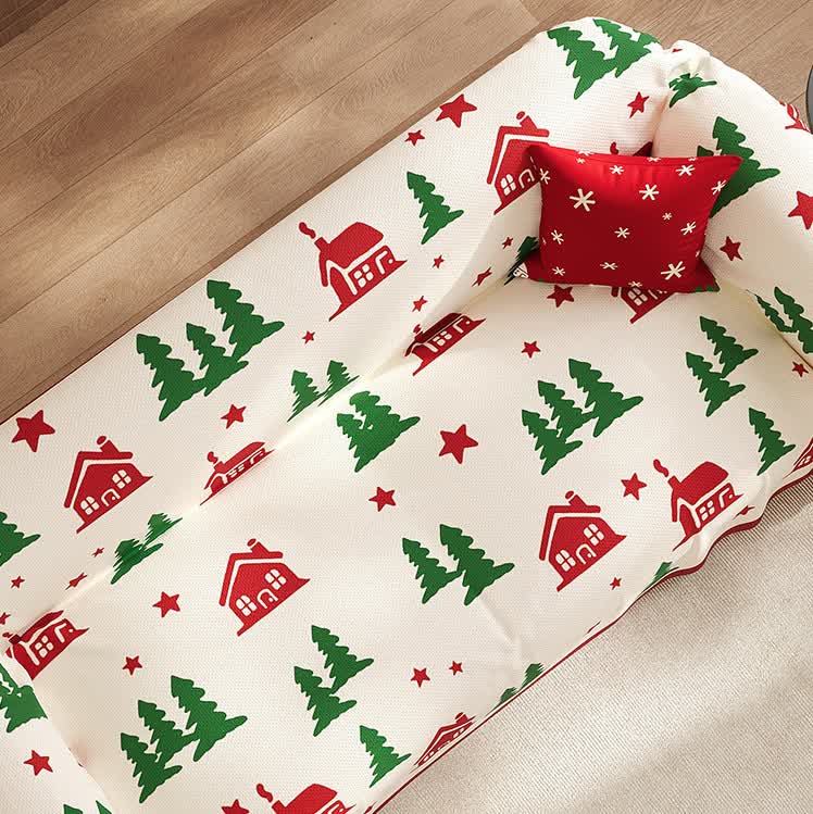 Weihnachtlicher, festlicher, weicher, rutschfester Sofabezug