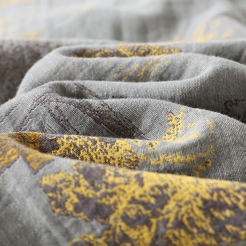 Neutrales Kimono-Pyjama-Set aus Baumwolle mit Landschaftsmotiv