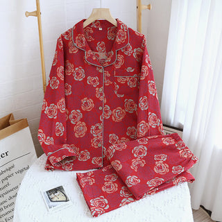 Pyjama-Set „Blooming Rose“ aus Jacquard-Baumwolle