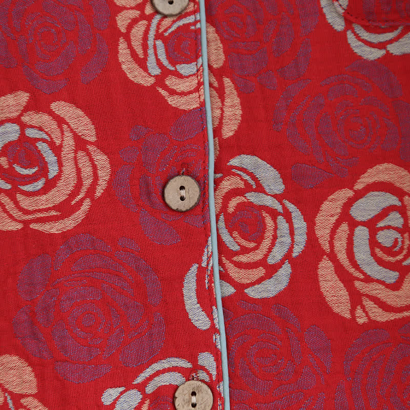 Pyjama-Set „Blooming Rose“ aus Jacquard-Baumwolle