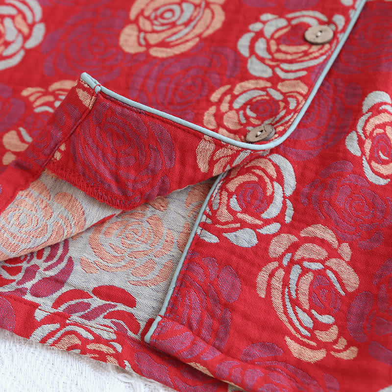 Pyjama-Set „Blooming Rose“ aus Jacquard-Baumwolle